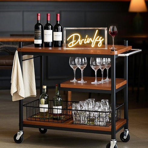 Drinks Neon Sign, Drinks Signs USB LED Desk Lightbox with ON/OFF Switch, Light Up Sign for Table Decor, Home Bar