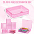 Dunzoom 25 4.53 3.35 1.1 Inches Pcs Plastic Crayon Boxes with Lids, x x Stackable Small Storage Organizer Containers