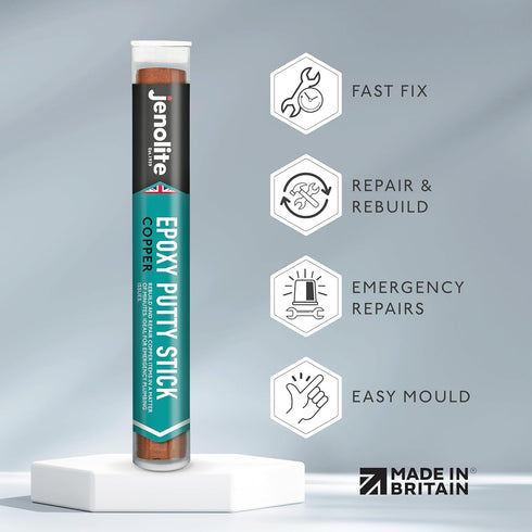 JENOLITE Copper Pipe & Tank Repair Epoxy Putty Stick - Repair Leaking Hot Lines & Other Plumbing Issues - 7 inch - 4oz