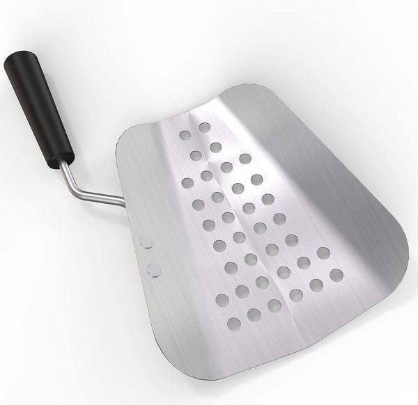 Poppy's Large Aluminum Popcorn Scoop - Kernel Sifting Speed Scoop for Home and Commercial Use