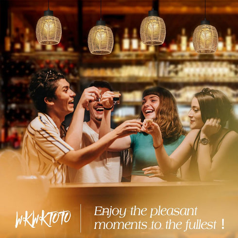 WKWKTOTO E26 3 Pack Premium Rattan Lamp Shade for Base Boho Lamp Shade for Living Room, Bedroom, and Dining Room