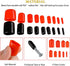 300 Pieces Rubber End Caps - Vinyl End Caps Black and Red Screw Bolt Protectors in 9 Sizes from 0.08 to 0.8 Inch