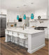 6366300, Westinghouse Brushed Nickel Finish with Turquoise Glass Soren One-Light Indoor Mini Pendant, one Size