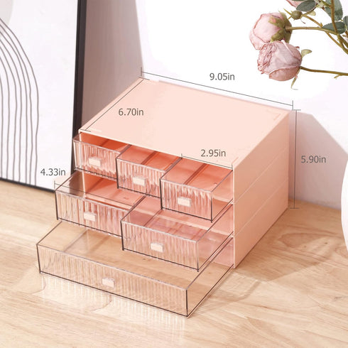 Ykpokir Stackable Desktop Organizer with Drawers, 3 Tier Desk Storage Organizers, Plastic Makeup Storage Accessories,