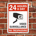 SmartSign Plastic Sign, "24 Hours a Day Video Surveillance" with Graphic, 14" x 10", Black/Red on White