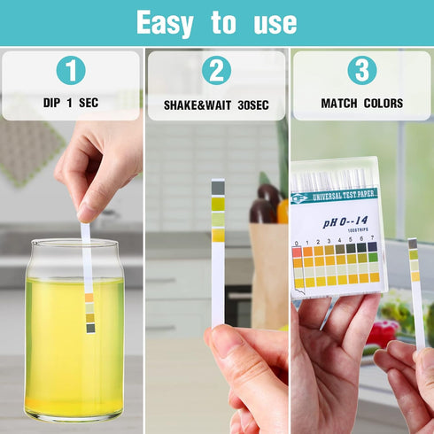 200 Strips Plastic Ph Test Strips, Universal Ph 0-14, Litmus Test Paper with Storage Case for Saliva Urine Water Soil