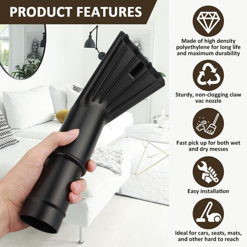 Vacuum Claw Nozzle 2" x 12" Wet/Dry Utility Shop Vac for Auto Car Home SCN2