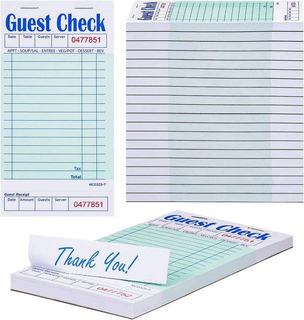 Methdic Guest Checks Server Note Pads 1000 Orders Waitress Notepad for Restaurants