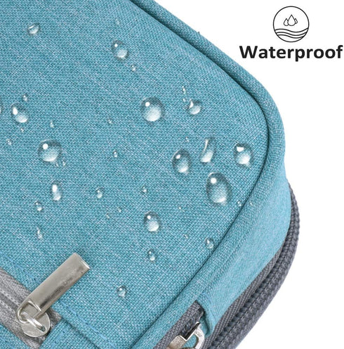 YONZONE Big Capacity Pencil Case - Large Pouch with 3 Multi Compartments for Office Stationery Organizer, Light Blue