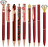 Janmini 9 Pcs Ballpoint Pens Set, Metal Crystal Diamond Glitter Pens for Journaling, Black Ink