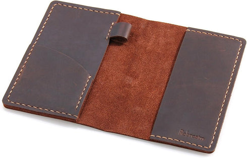 Leather Journal Cover for Field Notes, Handmade Vintage Cover for 3.5" x 5.5" Notebooks, Coffee