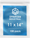 Spartan Industrial 11” X 14” (100 Count) 2 Mil Clear Reclosable Zip Plastic Bags with Resealable Lock Seal