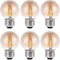 Amber Light Bulbs 40 Watt Equivalent, 6 Pack, Warm White 2700K, E26 LED G16.5 Globe Dimmable Decorative Edison
