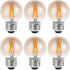 Amber Light Bulbs 40 Watt Equivalent, 6 Pack, Warm White 2700K, E26 LED G16.5 Globe Dimmable Decorative Edison
