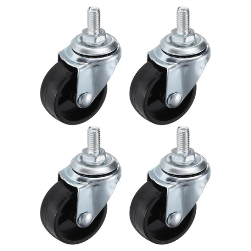 PATIKIL 1.5 Inch Stem Casters Wheels, 4 Pack Wire Shelf Caster Threaded