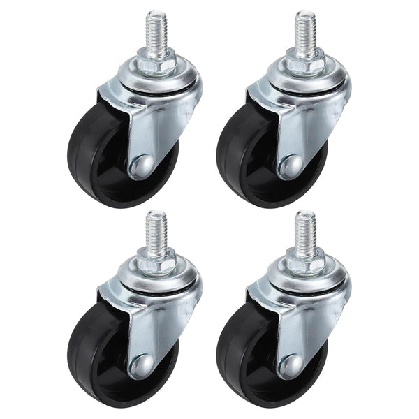 PATIKIL 1.5 Inch Stem Casters Wheels, 4 Pack Wire Shelf Caster Threaded