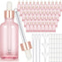 Nuogo 50 Pack Eye Dropper Bottles with Caps, 2oz Glass Bottles for Essential Oils & Beauty Oil