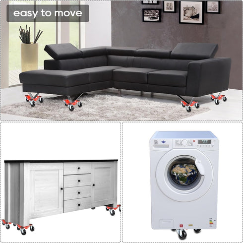 4 6. 7 Inch 3 200 Lbs Tallew Pcs Furniture Mover Dolly Wheels Dolly Steel Furniture Mover with Wheels Load Capacity