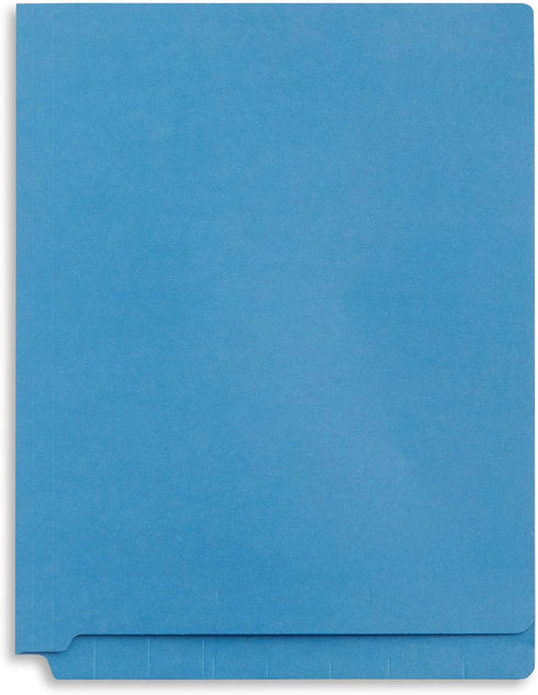 Blue Summit Supplies 100 Blue End Tab File Folders, Reinforced Straight Cut Tab Files for Office Use
