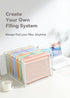 Plastic Hanging File Folders, 12 Pack, 2'' Fixed Width, Heavy Duty for Filing Cabinet, Pastel Colors