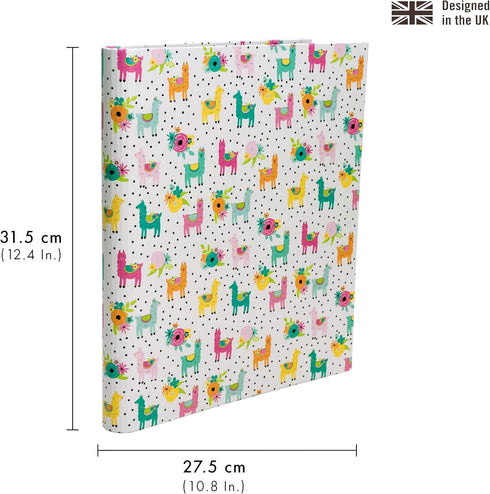 Pukka Pad, Carpe Diem Preloaded Rollbound Ringbinder – 12.4 x 10.8in – Includes Index, Personal Details, and Planner Pages – Comes Preloaded with 5-Part Dividers – Standard 3-Ring Mechanism - Llama by Pukka Pad
