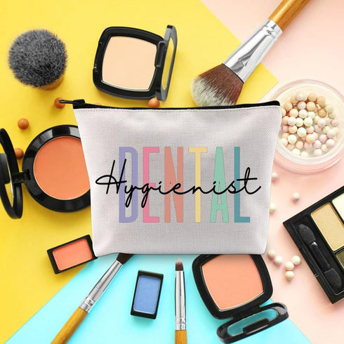 BLUPARK Dental Hygienist Makeup Bag - Dental Gift Zipper Pouch for Dentist Graduation, Dental Hygienist