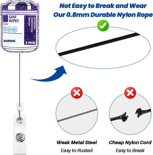 Funny Nurse Badge Reel Buddy, Work ID Badge Holder with Retractable Clip, Sani Wipes Cute Medical Badge Clip for RN CNA