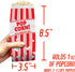 Retro Popcorn Bags 25 Pack, Grease Resistant Single Serving 1oz Paper Sleeves in Nostalgic Red/White Design