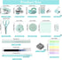 Mini Office Supply Kit, Teal Mini Stapler with Staples and Tape Dispenser Set, Mini Stationary Kit Includes Sticky Notes Index Tabs Highlighters Gel Pens for Office & School Annotating Books (Teal) by YUMOONI