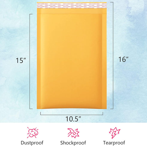UCGOU Kraft Bubble Mailers 10.5x16 Inch 25 Pack Yellow Padded Envelopes #5 Large Mailing Packages Self Sealing Tear Resistant Boutique Bulk Mail Shipping Bags for Clothes Book and More by UCGOU