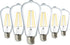 Sunco 6 Pack Edison Bulbs LED ST64, Clear Vintage Filament Waterproof Bulb,