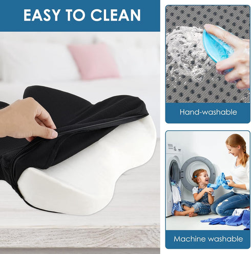 PHWRECZ Seat Cushion Memory Foam Cushion for Office Chair Car Seat, Airplane, Bleacher Sciatica Relief Desk Chair