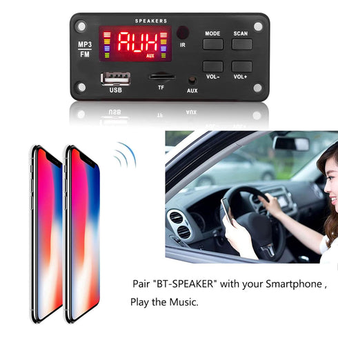 Mp3 MP3 Decoding Board, Decoder Board Audio Decoding Module ABS Audio Receiver Board Digital Amplifier Board Player