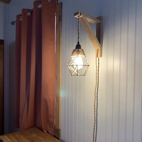 Frideko Wall Lamp with Plug in Cord - Plug in Wall Sconces, Farmhouse Hanging Lamps that Plug into Wall Outlet, Rustic