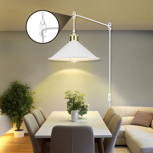 13FT LYOOWNG Plug in Pendant Light, Bigger Hanging Lights with Plug in Cord On/Off Switch, Industrial Plugin Hanging