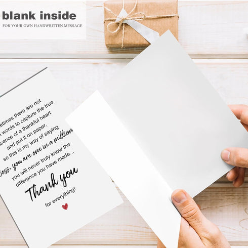 RYYike Thank You Card for Boss, Boss's Day Appreciation Card from Employee Staff, Birthday Cards for Bosses Leader