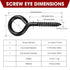 16pcs Screw Eyes, 2.56 Inch Black Eye Hooks Screw Self Tapping Eye for Heavy Duty Use in Indoor & Outdoor