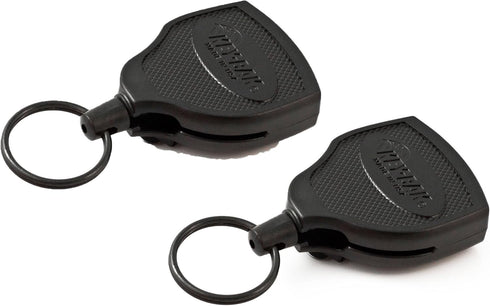 Key-Bak Super 48 Locking Professional Heavy Duty Self Retracting Key Reel - 48" Black (2 Pack)