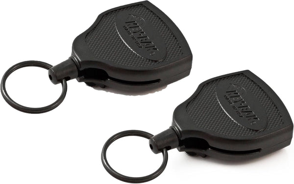 Key-Bak Super 48 Locking Professional Heavy Duty Self Retracting Key Reel - 48" Black (2 Pack)