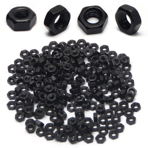 Mriuuod 100pcs M5-0.8 Hex Nuts, Carbon Steel, Black Oxide, M5 x 0.8mm Tiny