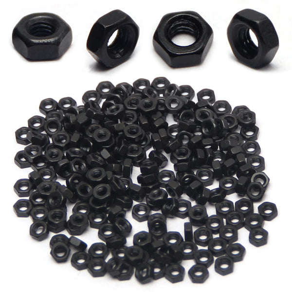 Mriuuod 100pcs M5-0.8 Hex Nuts, Carbon Steel, Black Oxide, M5 x 0.8mm Tiny