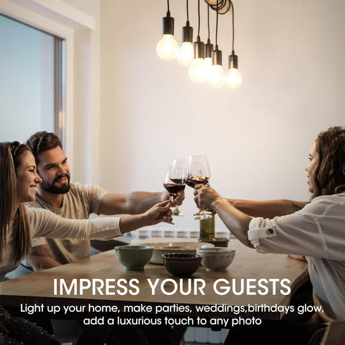 Edison Light Bulbs, 60W Equivalent Dimmable Vintage LED, E26 Medium Base, 4000K Cool White, 8 Pack