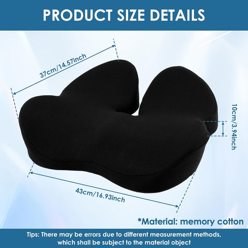 PHWRECZ Seat Cushion Memory Foam Cushion for Office Chair Car Seat, Airplane, Bleacher Sciatica Relief Desk Chair
