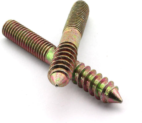 8 Pack M10 Hanger Bolts, Double Headed Self-Tapping Screws, 3 Inch Length for Furniture