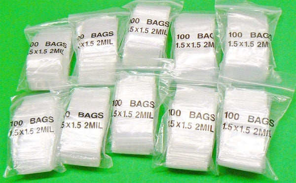 iMBAPrice Clear Reclosable Poly Bags - 1.5" x 1.5" Inch, Case of 1000 Bags