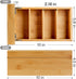 MaxGear Bamboo Index Card Holder, 3 x 5 Inch Organizer with 4 Dividers, Holds 600 Cards