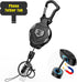 ELV Heavy Duty Retractable Keychain, Magnetic Closure and Carabiner, ID Badge Holder Clip with 31” Dyneema Cord