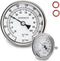 Dial Thermometer, Stainless Steel Thermometer for Home Brewing, 1/2 NPT Kettle Thermometer with Lock Nut & O-Ring