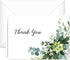 Lush Greenery Thank You Notes, 24 Cards with White Envelopes, 4 Green Floral Designs, 3 1/2" x 4 7/8"