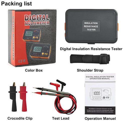 Digital Insulation Resistance Tester VICI VC60B+, Megohm Meter, Double Alarm, Backlight LCD Display, Data Hold